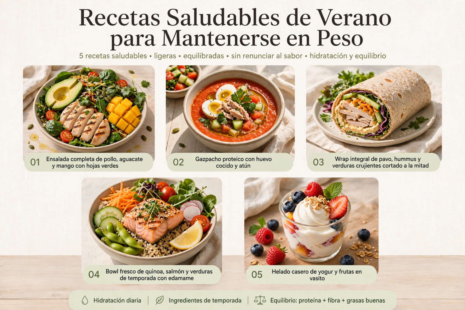 Recetas de comida saludables para el verano y mantenerse con el peso sin renunciar al sabor