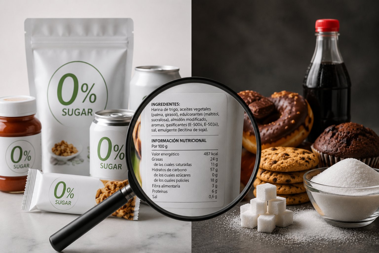 “Sin azúcar” no significa “para adelgazar”: el engaño que aparece en miles de productos