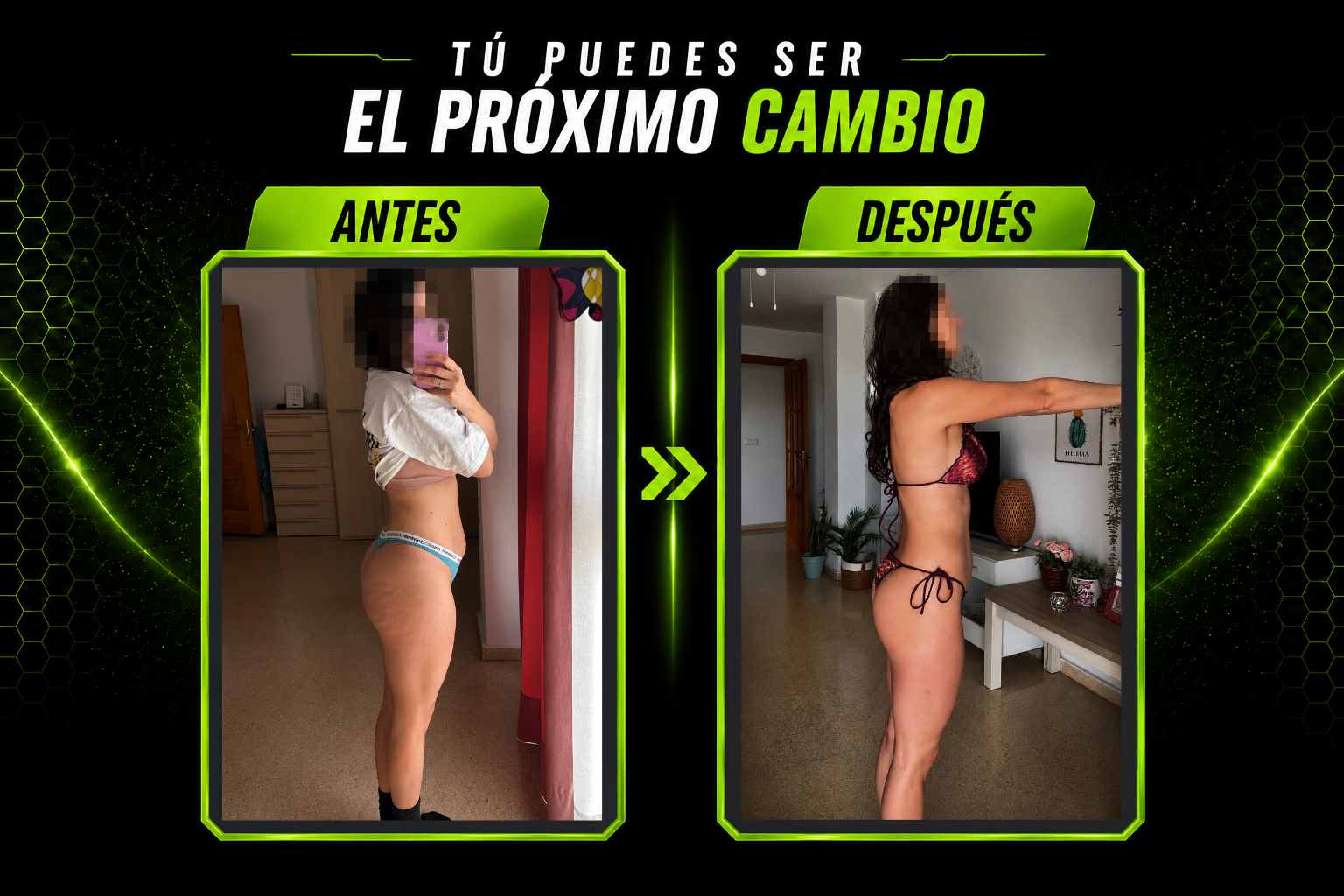 Transformación real — Ella, 30 años · Encontrar ese físico que le gusta