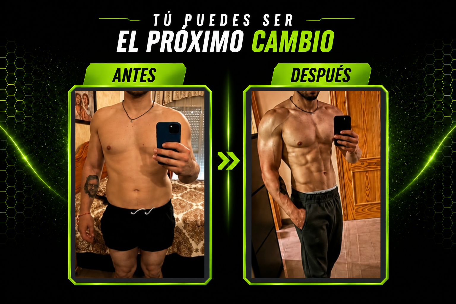 Transformación real — El, 30s · Recomposición
